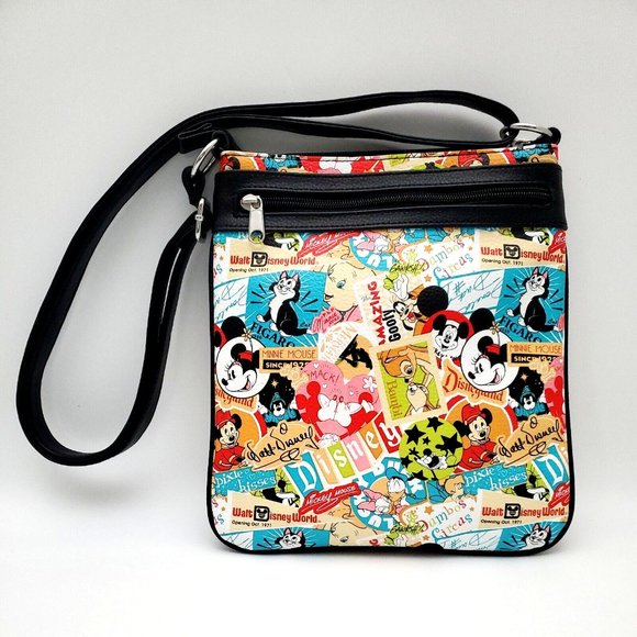 Disney Parks Mickey Mouse Exclusive Classic Collage Pattern Crossbody Purse - Picture 1 of 11